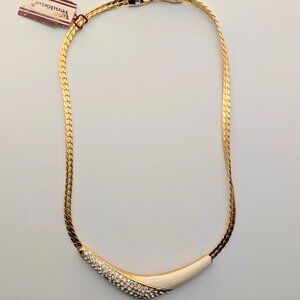 NWT Rare Vintage VENDOME Cream Enamel Collar/Choker